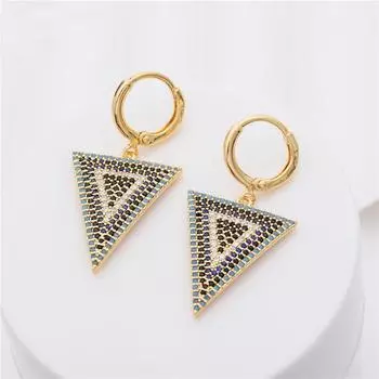 CMM модные геометрические треугольные цветные циркониевые серьги-подвески, простые темпераментные богемные женские украшения в корейском стиле разноцветный