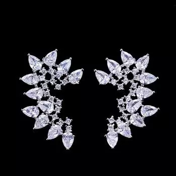 CMM модные женские ювелирные изделия высшего качества серебряного цвета модные серьги-гвоздики с цирконием AAA для женщин серебряный