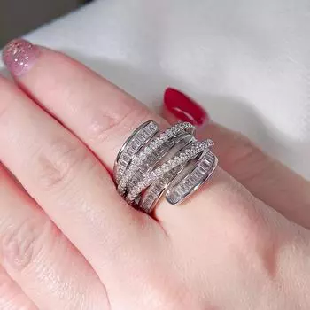 CMM Новое блестящее обручальное кольцо с кубическим цирконием для женщин, геометрический дизайн, Роскошное модное женское кольцо, вечерние ювелирные изделия, подарок белого золота