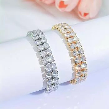 CMM Сияющий 5 мм Круглый AAA CZ Серебристый Золотой 2 ряда Цирконий Широкий Браслет Женский Банкетный Вечеринка Ювелирные Изделия для Невест золотой