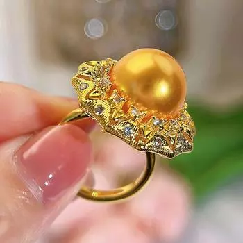 CMM Уникальный стразовый жемчуг, большое регулируемое кольцо, вечерние ювелирные изделия, офисное женское обручальное кольцо, кольцо на палец, золотые украшения для женщин золотой