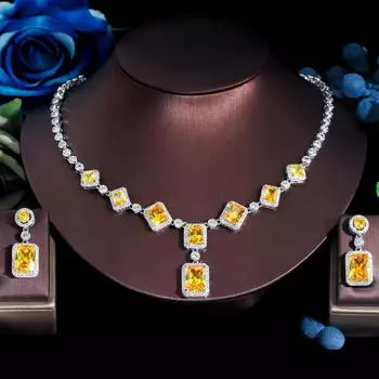 CMM Высокое качество 2PSC Ожерелье Серьги Наборы Великолепный комплект ювелирных изделий для женщин розовый