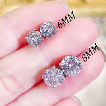 CMM Высокое качество AAA с кубическим цирконием, свадебные геометрические квадратные серьги-гвоздики, серебристые женские ювелирные изделия, подарок серебряный