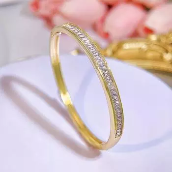 CMM высококачественный роскошный прочный металлический браслет из циркония для пары, простой круг, темперамент, корейская мода, женские украшения золотой