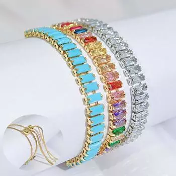 CMM женские модные ювелирные изделия подарок золотой и серебристый этнический ветер многоцветный регулируемый эластичный браслет из циркона бирюзовый