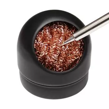 CMT-599B Очиститель жала паяльника с нескользящим держателем Шарик из латунной проволоки Спиральная латунная губка Инструмент для очистки жала припоя