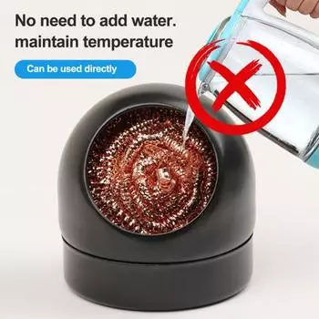 CMT-599B Очиститель жала паяльника с нескользящим держателем Шарик из латунной проволоки Спиральная латунная губка Инструмент для очистки жала припоя чёрный