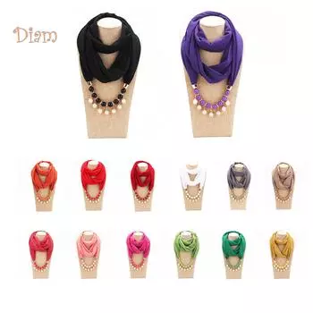 CMW женские ювелирные изделия из искусственного жемчуга кулон шифоновое ожерелье шарф Emerald Green