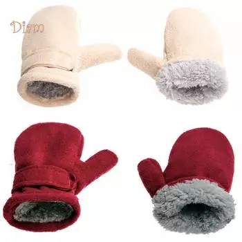 CMW Зимние теплые варежки с волшебной лентой для маленьких мальчиков и девочек, перчатки из искусственного флиса XL розы красного