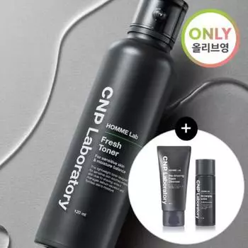 CNP Homme Lab Fresh Toner 120 мл специальный набор (+ лосьон 31 мл и очищающая пенка 50 мл.)