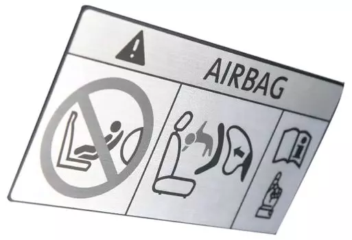 CO-AMS-01A OBJ Монохромная наклейка Подушка безопасности Монотонная наклейка 4,9 x 2,6 дюйма (125 мм x 65 мм) 125mm x 65mm