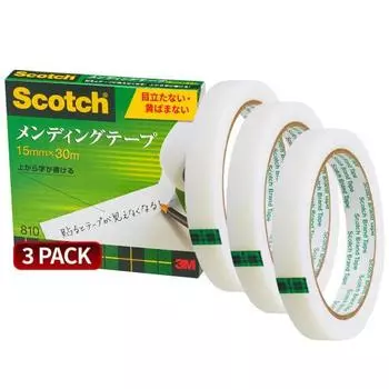 [.co.jp limited] 3M скотч-лента для ремонта, большая, 15 мм x 30 м, 3 рулона, упаковка 810-3-15-SIOC