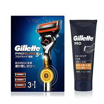 [.co.jp limited] Gillette Proglide Power body (with 3 spare blades) + shaving gel 175ml [Set purchase] Shaving razor for sensitive skin Men Men s