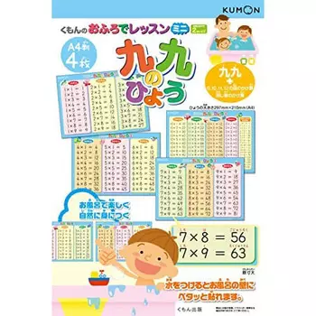 [.co.jp ограничено] Kumon Publishing (КУМОН ИЗДАТЕЛЬСТВО) Урок ванны Мини-таблица умножения (4 листа формата А4) Развивающая игрушка Игрушка 2 года и o
