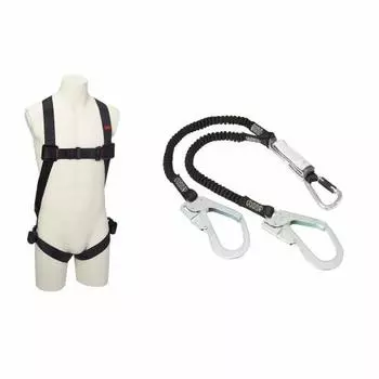[.co.jp only] 3M New Standard Compliant Full Harness Safety Belt Telescoping Lanyard (Twin) Set Protector M/L Fall Prevention Equipment