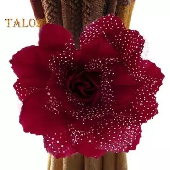 CO & LO 1 шт. классический пион цветок оконный занавес ремешок с пряжкой держатель драпировка подвязка веревка One Size синий