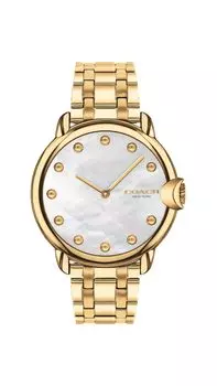 COACH 14503987 Mother of Pearl Dial Gold Stainless Steel Bracelet Arden 36mm Modern Women s Watch, Gold,