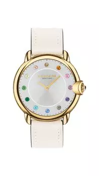 Coach Arden 36 мм круглый корпус GP белый циферблат Sunray цветной кристалл