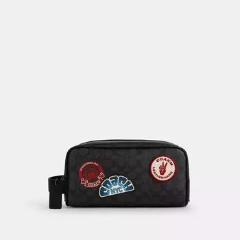 Coach Большой дорожный набор из фирменной парусины с нашивками цвета оружейной стали, угольно-серого цвета, многоцветный