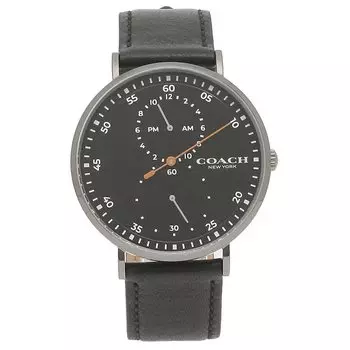 COACH Charles Watch Leather Black Gunmetal 14602476 Men s [Item]