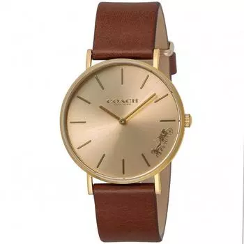 [Coach] Часы PERRY Gold Dial Stainless Steel Quartz 36MM Watch 14503331 Женские коричневые