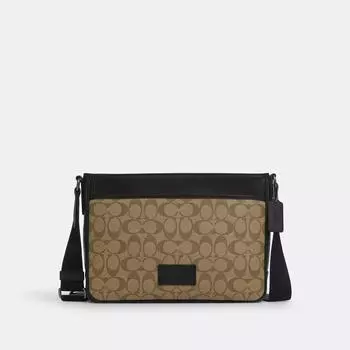 Coach District Crossbody In Signature Canvas gunmetal khaki black