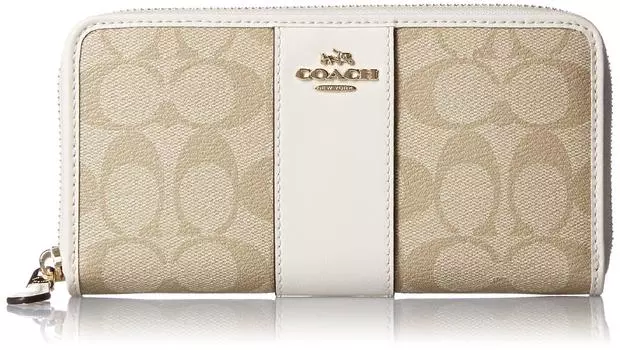 [Coach] Длинный кошелек из холста [Outlet] Круглая молния F54630 IMDQC Светлый хаки/мел [Товар]