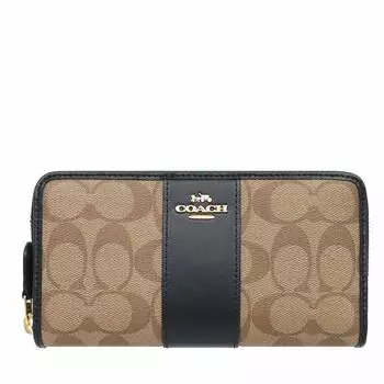 [Coach] F54630 Signature Women s Faux Leather Long Wallet Stain Resistant