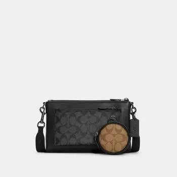 Coach Holden Crossbody In Signature Canvas gunmetal charcoal black multi