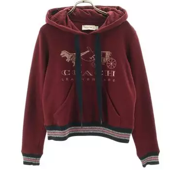 COACH Long sleeve sweat Parker XS Bordeaux Women Used
