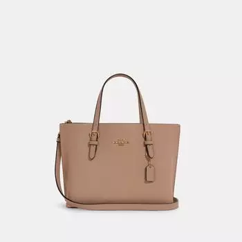 Coach Mollie Tote 25 gold taupe oxblood