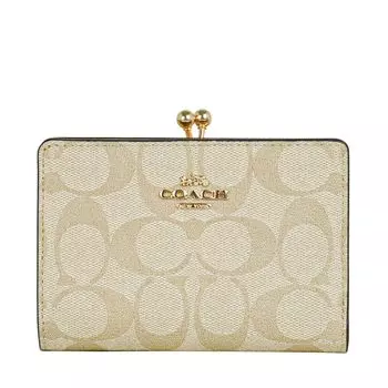 COACH Outlet Wallet Bifold Wallet C8724IMDQC Light Khaki x Chalk Signature Women s