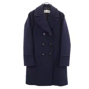 COACH Пальто Честерфилд XS Темно-синий Специальный чехол Женский Б/у