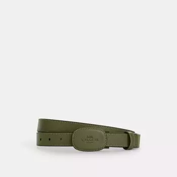 Coach Plaque Buckle Cut To Size Reversible Eliza Belt 25 Mm Military Green One Size