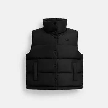 Coach Puffer Vest In Recycled Polyester Black Large