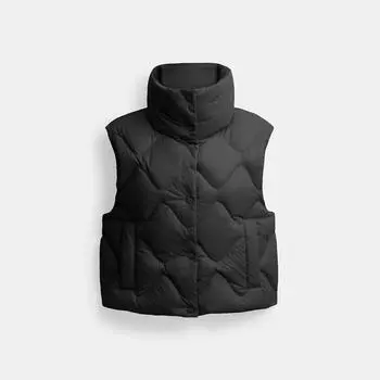 Coach Quilted Vest In Recycled Polyamide Black Medium