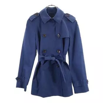 COACH short trench coat XS Navy Women Used
