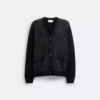 Coach Signature Knit Cardigan Black Medium