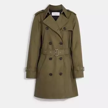 Coach Solid Mid Trench темный папоротник