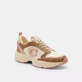 Coach Strider Sneaker In Signature Canvas Khaki Light pInk US 8/Regular