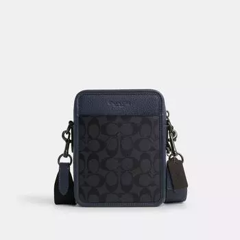 Coach Sullivan Crossbody In Colorblock Signature Canvas gunmetal charcoal denim
