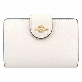 Coach Кошелек F06390 6390 Chalk 3 Cross Grain Leather Кошелек среднего размера с угловой молнией [Coach] (Кошелек Bifold) Женский [Продукт Outlet] [Бренд] [Товар]