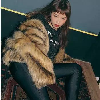 Coat autumn and winter imitation fur coat women s artificial fur imitation fox fur coat M