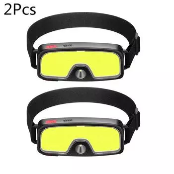 COB Floodlight HeadLamp Outdoor Fishing Headlight USB Rechargeable Household Portable LED Flashlight Built-in 1200mah Battery
