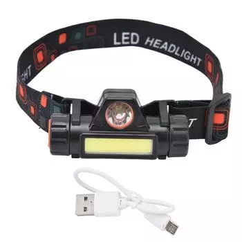 COB Headlight USB зарядка водонепроницаемый многофункциональный налобный фонарь для езды на велосипеде на открытом воздухе