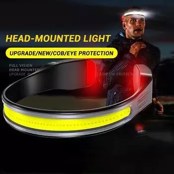 COB Headlights LED Mini Headlights Type-C Rechargeable Outdoor Night Fishing Night Running Neck Lamp чёрный