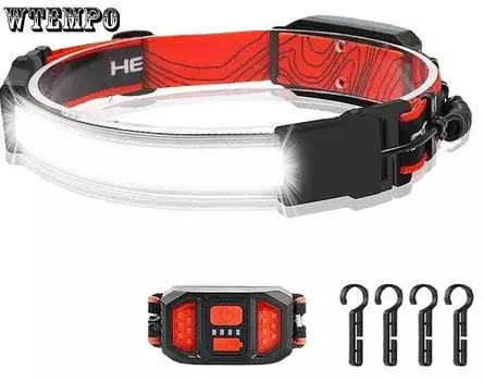 COB High Light Headlamp Mini Headworn Running Headlamp Charging Night Running Floodlight Running Light красный