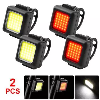 COB LED Fahrradscheinwerfer Rcklichter 130LM/80LM Typ-C USB Wiederaufladbar (Я знаю