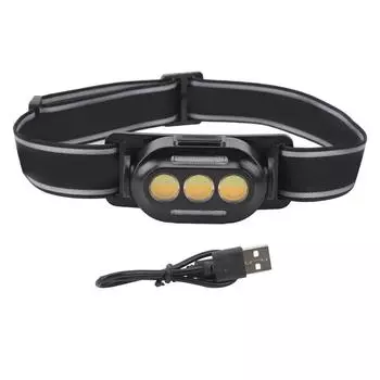 COB LED Headlamp Высокая яркость Многофункциональный портативный перезаряжаемый Headlight с индикаторами для
