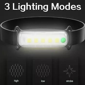 COB LED Headlamp Waterproof Portable Rechargeable Multifunctional Running Riding Fishing Outdoor Flashlight Camping Equipment